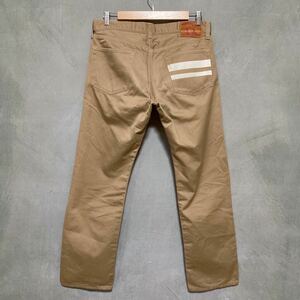 日本製 MOMOTARO JEANS 桃太郎ジーンズ 出陣 0302SP セルヴィッジ チノ ボタンフライ 5P ストレート パンツ size.W32 ベージュ JAPAN BLUE