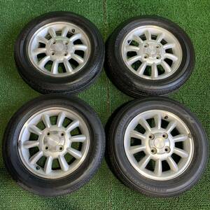 AE572-404 バリ山 ブリヂストンNEXTRY 155/65R13 スズキ純正 13x4.00B +45 100 4穴 【 4本set 】ラパン パレット ワゴンR MRワゴン 等