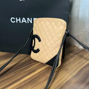 ★美品 シールあり★CHANEL シャネル カンボンライン ショルダーバッグ ベージュ ココマーク CCマーク マトラッセ 定番人気♪