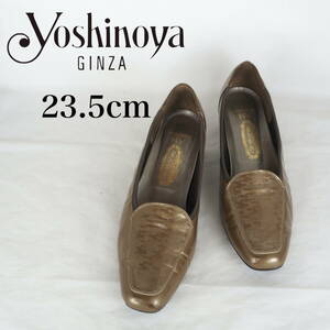 MK5127*GINZA yoshinoya*銀座ヨシノヤ*レディースローファーパンプス*23.5cm*ゴールド系