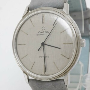 2405-558 オメガ オートマチック 腕時計 OMEGA デビル 銀色 絹目文字盤 裏蓋シーマスター スクリューバック