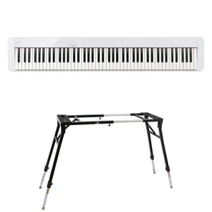 カシオ 電子ピアノ デジタルピアノ CASIO Privia PX-S1100 WE ホワイト キーボードスタンド 2点セット [鍵盤 Dset]