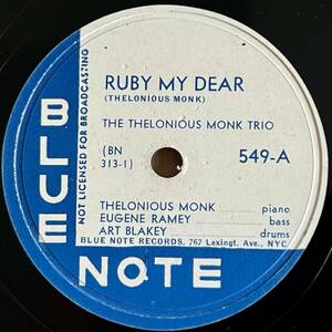 THELONIOUS MONK BLUE NOTE Ruby My Dear/ Evidence
