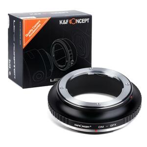 Olympus OM レンズマウントアダプターの Fuji GFX カメラ