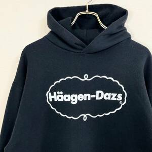 希少 《 Haagen Dazs / Russell 》80s 90s 美品【 ハーゲンダッツ ラッセル アメリカ製 黒 ブラック パーカ XL ビンテージ 】