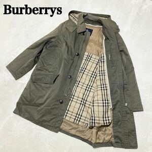 1円〜Burberrys バーバリーズ ステンカラーコート ノバチェック コート アウター ライナー ダウン カーキ Lサイズ