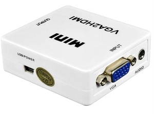 VGA to HDMI 変換アダプタ VGA 入力 HDMI出力 USBケーブル付き 1080p 720p対応HD解像度 音声転送 Windows11 PCノートパソコン/ホワイト 