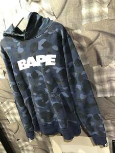 1円 ヴィンテージ　A BATHING APE アベイシングエイプ パーカー カモフラ 001PPE801013X サイズM ブルー　FK