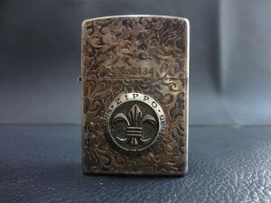 ■□立体 メダル Arabesque アラベスク ユリ ジッポー ライター C ZIPPO 01 2001年 3月製 ■BRADFORD ブラッドフォード Since 1932