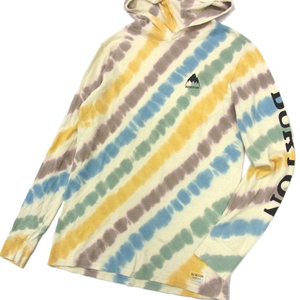 BURTON　MTN L/S HOOD TEE SPIRAL DYE(TIE DYE)　Natural　S(M相当)　バートン　フード付きロングスリーブTシャツ　タイダイ　ロンT