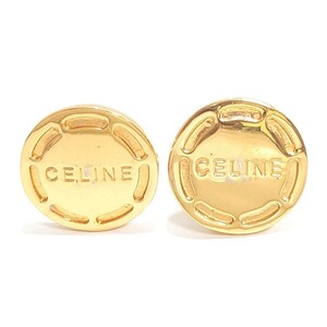 美品 激レア CELINE セリーヌ サークル ロゴ ゴールド イヤリング クリップ式 GOLD アクセサリー MADE IN ITALY ヴィンテージ レディース