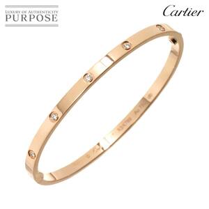 カルティエ Cartier ラブ ブレス SM フルダイヤ 10P #17 K18 PG 750 ブレスレット バングル Love Bracelet【証明書付き】 90228199