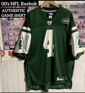 Reebok NFL NY JETS AUTHENTICオーセンティックフットボールゲームシャツアメフトユニフォームジャージニューヨークジェッツ4 Brett Favre