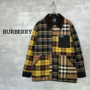 『BURBERRY』 バーバリー (M) パッチワーク ノバチェックジャケット