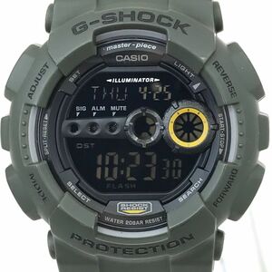 超美品 CASIO カシオ G-SHOCK ジーショック master-piece コラボ 腕時計 GD-100 クオーツ デジタル ラウンド カーキ 箱付き 動作確認済み