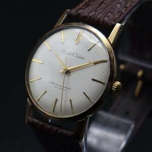 Seiko Crown セイコー クラウン 19石 14036 手巻き EGP20μケース 1959年製造 鶴マーク 新品革ベルト アンティーク メンズ腕時計