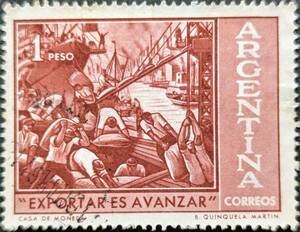 【外国切手】 アルゼンチン 1961年02月11日 発行 エクスポートキャンペーン-2 消印付き