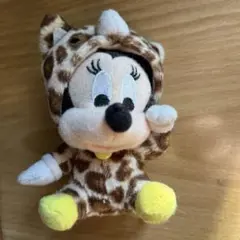 ディズニー　ミニー　ヒョウ柄　ぬいぐるみキーホルダー