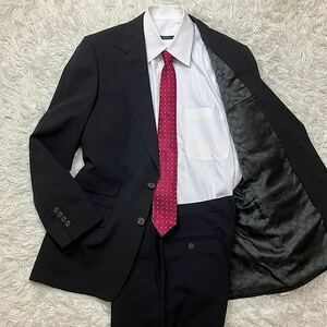 【極美品】グッチ GUCCI スーツ セットアップ GG柄 Yシャツ 3ピース ブラック 黒 48 L相当