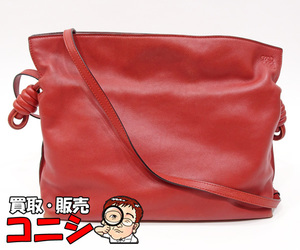 【質コニシ】【LOEWE/ロエベ】フラメンコ ショルダーバッグ 赤 レッド レザー ゴールド金具 レディース【送料込み】k2918m