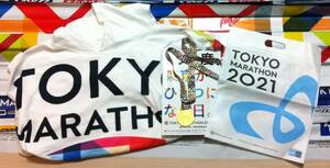 ※非売品/未使用品 東京マラソン2021 記念品セット タオルポンチョ/ランナーローブ 完走者メダル 大会プログラムブック 記念バッグ
