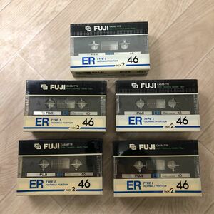 FUJI フジカセットテープ ER 46 2本パック 5個セット 計10個 富士フィルム カセットテープ 未使用 未開封 (A1410)