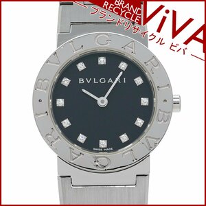 ブルガリ BVLGARI ブルガリブルガリ レディース 腕時計 ロゴあり BB26SS 12Pダイヤ ステンレススチール 腕周り16.5cm 良品 研磨仕上げ済み