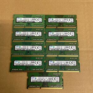 オ33 SAMSUNG ノートPCメモリ 4GB 1Rx8 PC3L-12800S 9枚