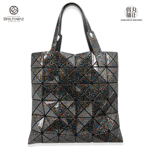 BAOBAO ISSEY MIYAKE LUCENT STONE トートバッグ 2022秋冬 ブラックミックス BB03-AG803 バオバオ イッセイミヤケ 手提げ（M211960）