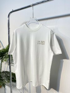 Maison Margiela/メゾンマルジェラ MM6 ｔシャツ 白 半袖 t-shirt コットン メンズ レディース 兼用 数字 シャツ Mサイズ