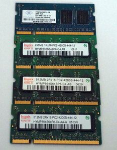 ▲　メモリー　PC2 4200S-444-12　512MB×2　256MB×2　1.5GB　 SO DIMM　DDR2　4枚セット　▲