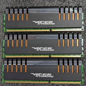 【中古】DDR3メモリ 12GB(4GB3枚組) PATRIOT VIPER XTREME PX7312G2000ELK [DDR3-2000 PC3-16000 ※実質DDR3-1866 PC3-14900]