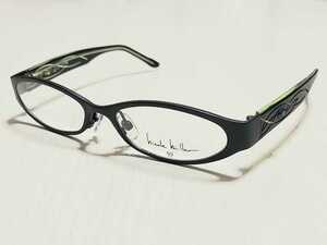新品　NICOLE MILLER　ニコルミラー　日本製　メガネ　眼鏡　高級感　オシャレ　上品　フルリム　黒ぶち　黄緑