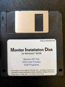 Monitor Installation Disk for Windows 95/98 フロッピーディスク 