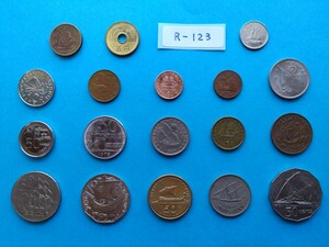 外国コイン　各国コイン　(Rー１２３)　船・ボートが描かれた硬貨　おまとめ　１７枚