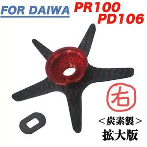 右赤 ダイワ Daiwa PR100 PD106 用 ドラグ スタードラグ 炭素 カーボン製 ロングアーム ベイトリール用 ドレスアップ カスタムパーツ