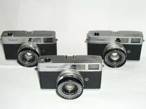 5427●● Canon Canonet、60年前のキャノネット x3台で、2台はシャッターは切れます ●353871