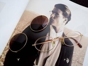 超希少 Early90s Giorgio Armani クリップオン メタルフレーム サングラス メガネ ゴールド イタリア製 ブック掲載 Euro Vintage Mens