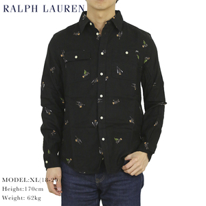 新品 アウトレット A149 M(10-12)サイズ ポロベアープリント ライトフランネル 長袖シャツ polo ralph lauren ポロ ラルフ ローレン