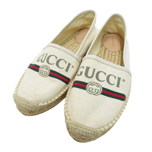 GUCCI グッチ 525882 エスパドリーユ シューズ ホワイト系 38 [240101073914] レディース