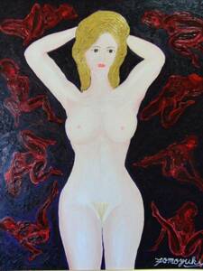 ≪国美協≫TOMOYUKI・友之、『美人姿』、F30号：90,9×72,7cm、油絵一点物、新品高級油彩額付、直筆サイン・真作保証付