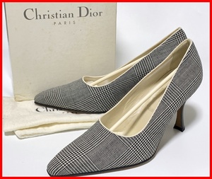 即決 Christian Dior クリスチャンディオール 7.5≒24cm パンプス 白黒 レディース jcu