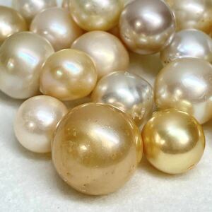 Max15.5mm!!(南洋白蝶真珠23点おまとめ250ct)m 約50g 約10.0-15.5mm 珠 パール 裸石 宝石 ジュエリー ゴールデン golden jewelry pearl K