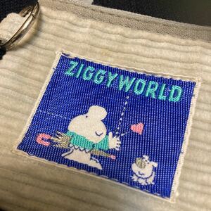 ジギー　ペンケース　送料無料　昭和レトロ　当時もの　グレー　コーデュロイ　サンリオ？ ZIGGY WORLD ファスナー開閉式 布製 筆箱 文房具