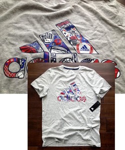 【既決USA】Adidas ・ アディダス@完売胸元【Adidas USA】ロゴ入半袖Tシャツ【Adidas USA Sports Logo Graphic T-Shirt】 Grey @S
