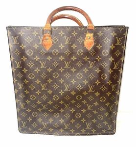 1円〜 LOUIS VUITTON ルイヴィトン モノグラム トートバッグ サックプラ ブラウン BRW 