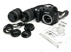 bk-671 PENTAX K-50 smc PENTAX-DA 1:3.5-5.6 18-55mm 1:4-5.6 50-200mm デジタル一眼 ペンタックス ズームレンズ2本 ジャンク(O128-1)