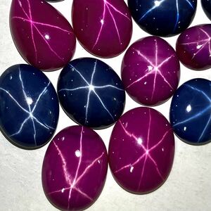 ●リンデンスターサファイア・ルビー15点おまとめ125ct●a ルース 裸石 宝石 star sapphire ruby jewelry ジュエリー スタールビー ②