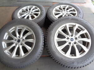 S85　冬用　ＢＳブリザックＤＭ-Ｖ3　225/65Ｒ17+ブリヂストン製アルミホイール　17×7Ｊ　+53　114.3-5Ｈ　中古4本セットバリ山！