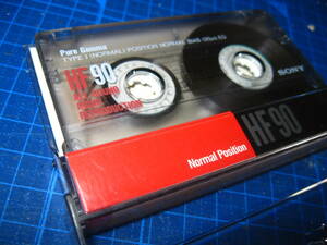 7使用済み　中古　 カセットテープ　SONY　HF90　Type1 ノーマル　90分　1本　爪なし　No.1380